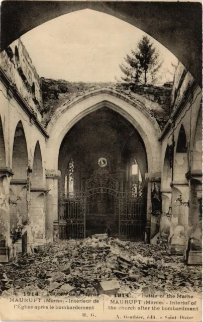 CPA AK Military Maurupt Church Interior After Bombing (696664)
