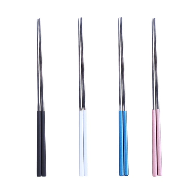 4 pares de palillos de acero inoxidable palillos de metal