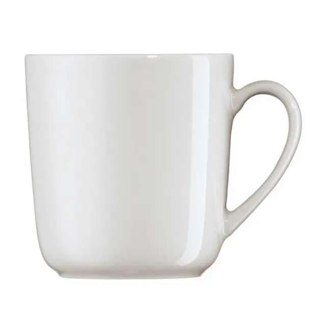 Arzberg Form 1382 Mug with Handle, Coffee Cup Drinking Cup White Porcelain 280ml