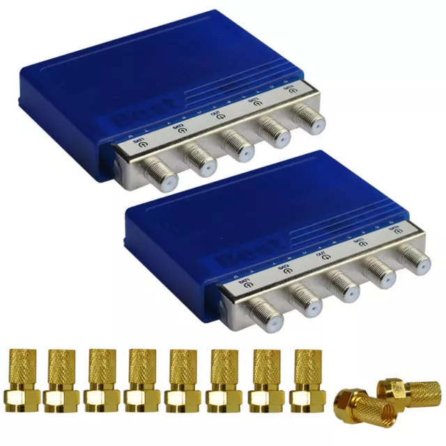 2x DiseqC Schalter 4x1 BEST Umschalter Switch 4 Satelliten an 1 TV Wetterschutz