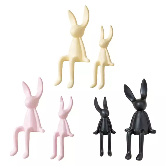 Lot de 2 figurines de lapin assis en céramique pour vitrines polyvalentes