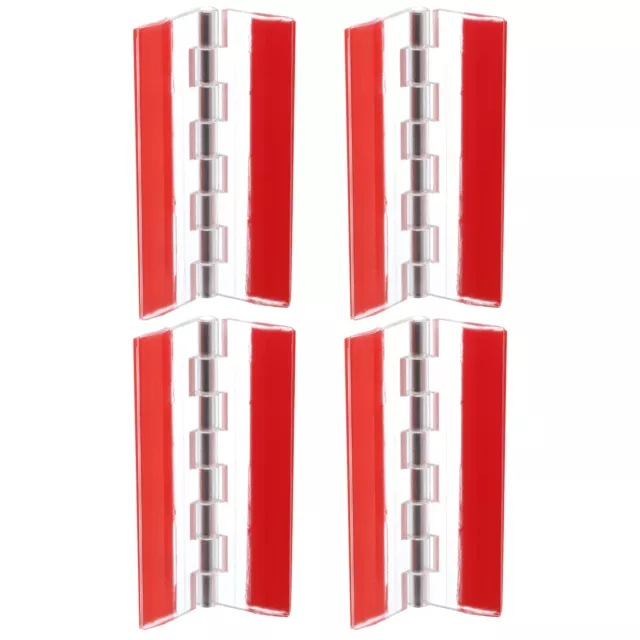 4Pcs 75x45mm Acrylic Hinges Self-Adhesive Clear Folding Hinge with Metal Shaft