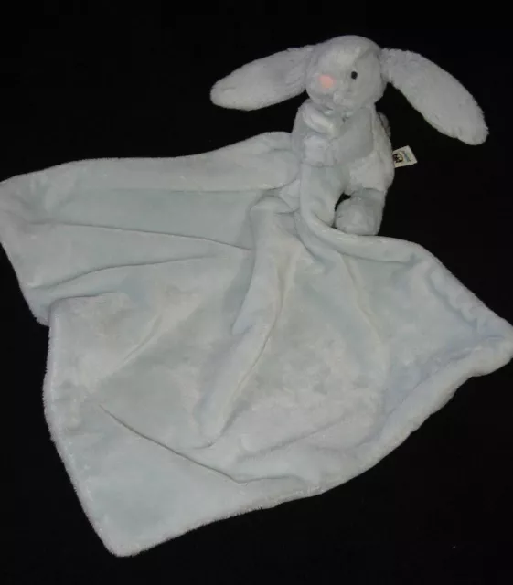 Jellycat Bashful Bunny Soother Security Blanket Baby Lovey Plush Blue