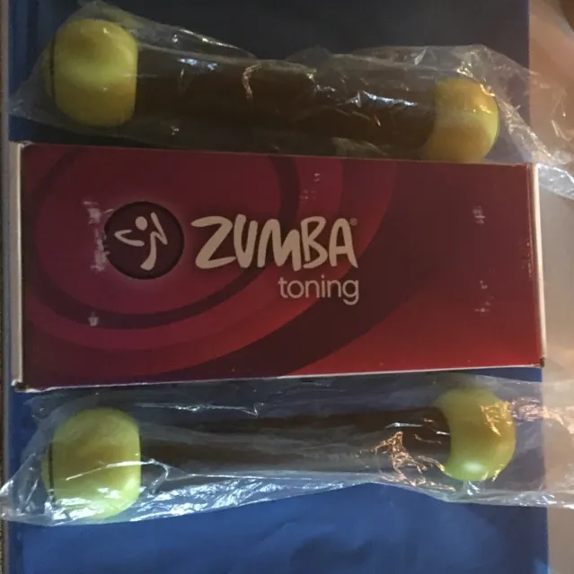 Zumba Fitness Toning Sticks, 1 lb Shaker Weights Gym Fitness Training Green