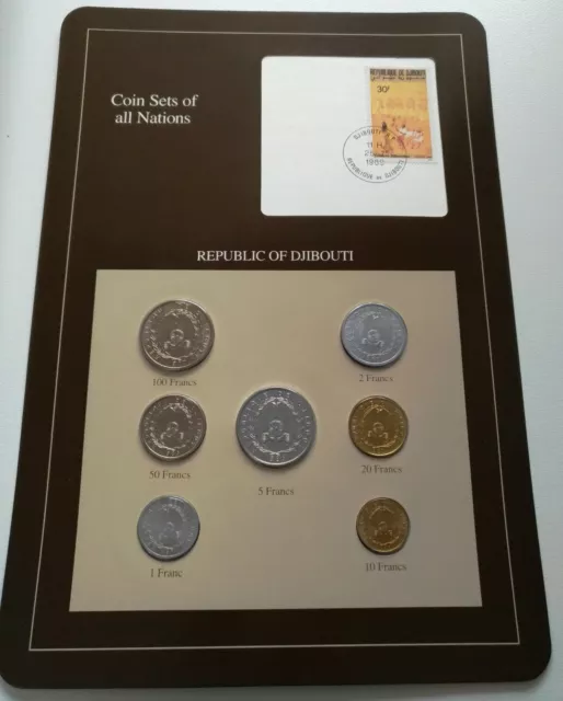 Coin Sets of All Nations Set in Postmarked card - Djibouti