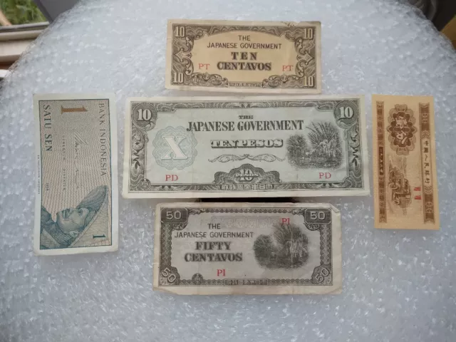 Vintage The Japanese Government Pesos Centavos Paper Money