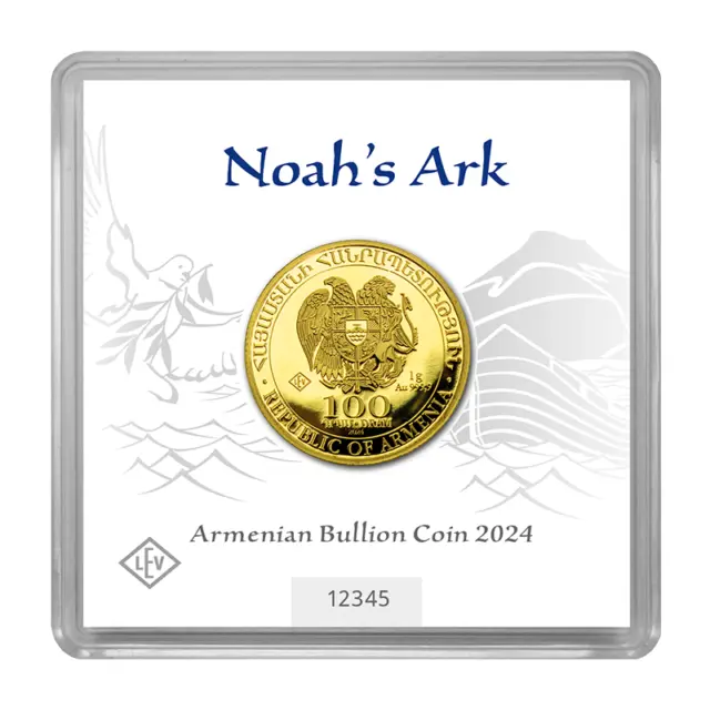 Armenien 100 Dram 2024 Arche Noah 1 g Gold in Kapsel / Zertifikat OVP  BU / ST