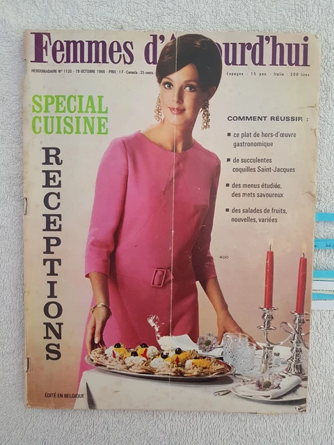FEMMES D'AUJOURD'HUI N°1120 19/10/1966 Mode Couture Pub Deneuve Georges Chelon