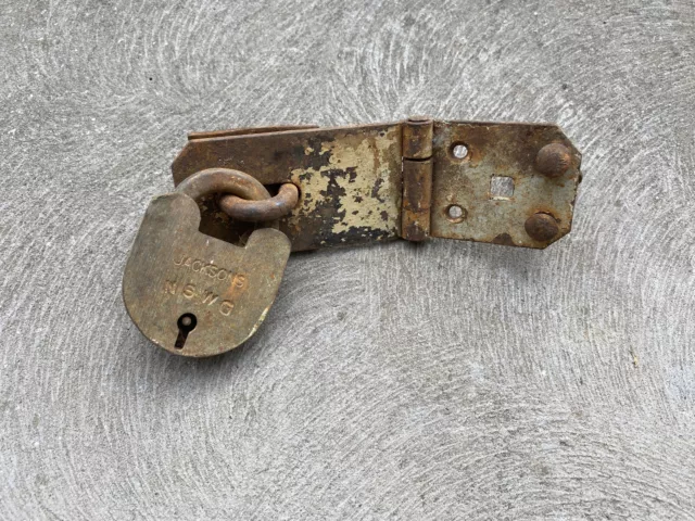 Vintage Jacksons NSW padlock on hinge