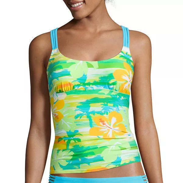 Arizona Multi-Strap Tankini Swim Top Juniors Size S, M, L New Msrp $36.00