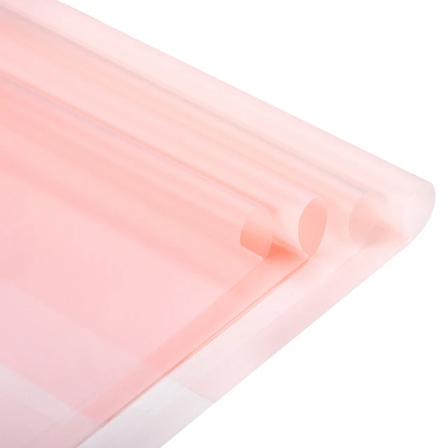 Papel de envolver ramo de flores de 22,4x22,4 pulgadas, blanco transparente/rosa pálido