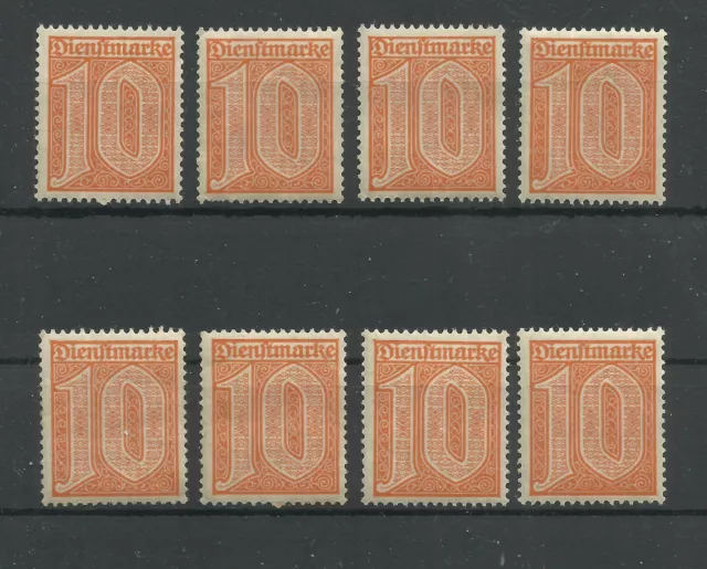 Dt. Reich 1921 Dienstmarken 8x MiNr. 65 Postfrisch