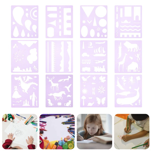 8 PZ MODELLO Da Colorare Stencil Modelli Di Disegno Bambini Pittura EUR - Foto 5