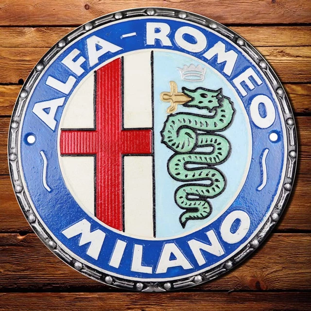 Alfa Romeo Sign Repro Large 23cm Cast Iron Garage Plaque Car Advertising