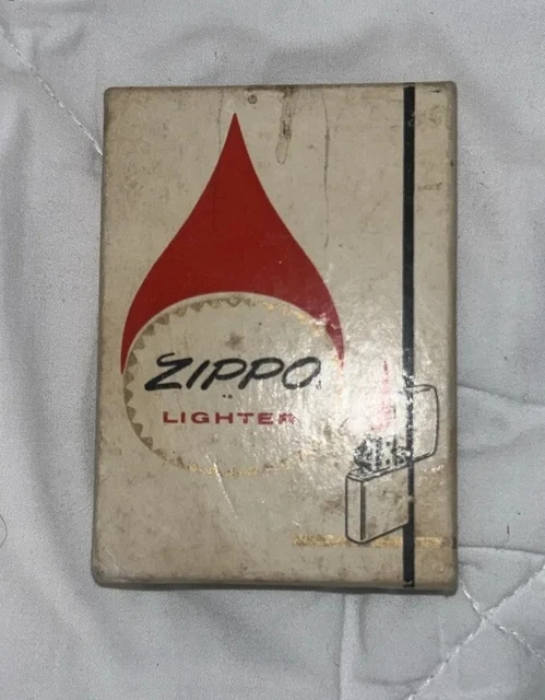 Vtg 1966 Zippo Lighter W/Original Box No 200 Brush Finish Blank Chrome Untested
