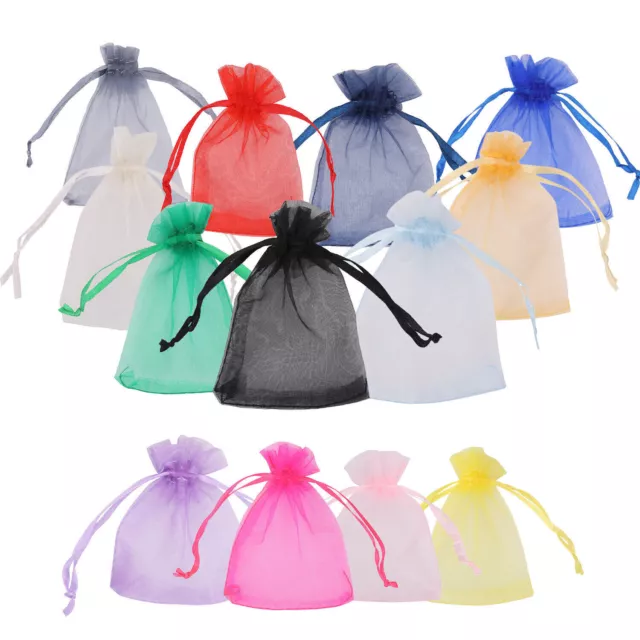 1-50pcs Organza Bags Small Wedding Party Favour Gift Candy Jewellery Pouch Large