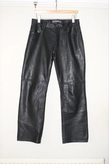 GAP genuine leather men’s black straight cut trousers jeans W31 L30
