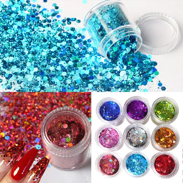 Chunky Glitter Mixed Holographic Mix Face Body Cosmetic Sequins Sparkly Nail R 3