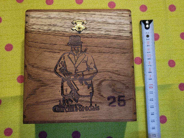 Cedar Wood Cigar Box For Churchill Special 25 Cigars Box 1950