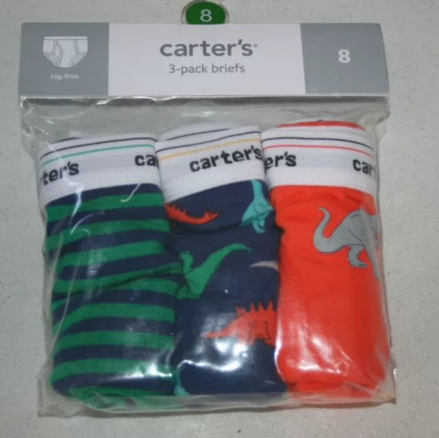NEW CARTER'S 3 Pairs Underwear Boy Briefs NWT 2T 3T 4T 5T 6 7 8 12  Dinosaurs $9.00 - PicClick