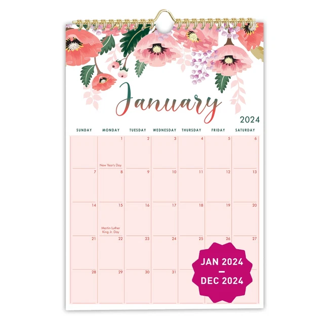 2024 WALL CALENDAR , 12 Months from Jan 2024 Dec 2024, 12" X 17