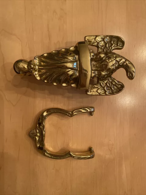 Vintage Antique Solid Brass Bronze Eagle Door Knocker 8” x 4”