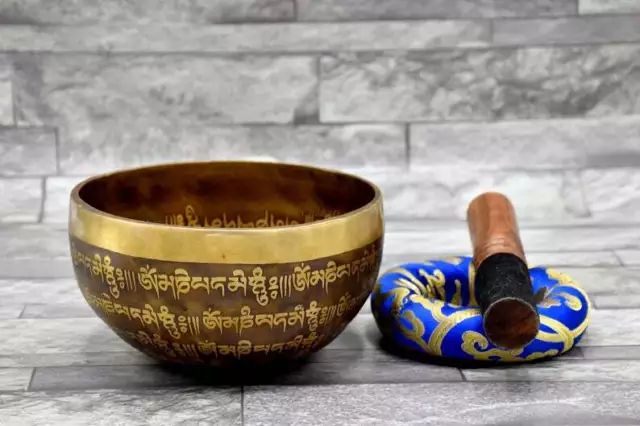 Mantra Carved Palm Size singing bowl- Nepalese Sound Healing Bowls- Chakra bowls 3