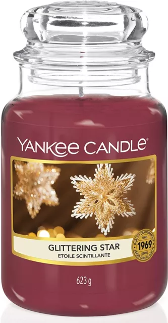 Yankee Candle Glittering Star Duftkerze im großen Glas 623g Würziger Duft