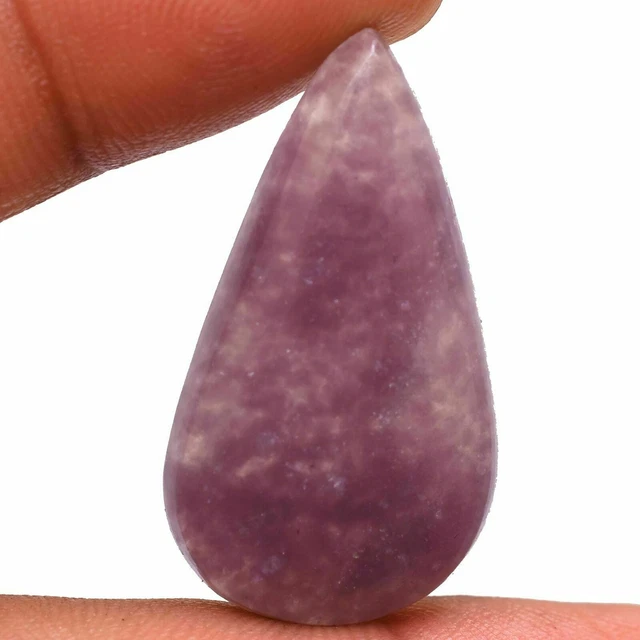 Lépidolite cabochon pierre fine 34x19x6mm lithothérapie chakra