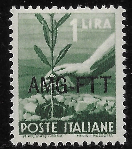 Trieste ZONE A ITALY  1949 AMG-FTT /one line/ 1L. MI#80 MH OG VF