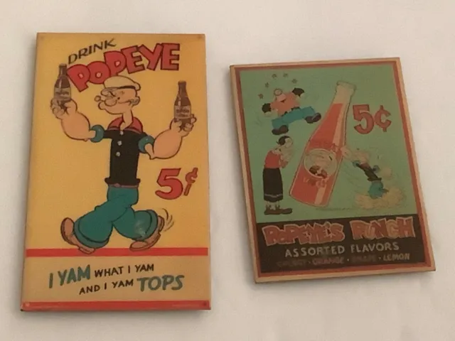 Popeye The Sailor Man 5 Cents Drink Refidgator Tin Magnets (2)