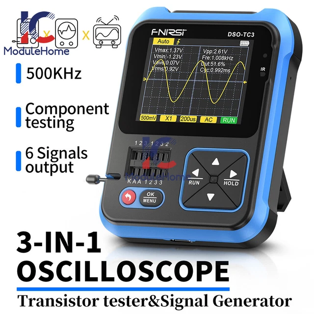 3 in 1 FNIRSI DSO-TC3 Digital Oscilloscope Transistor Tester Signal Generator