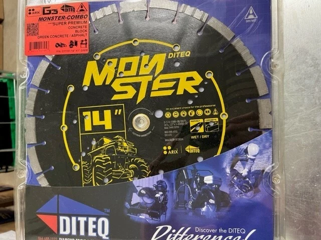 Diteq Monster 14" Concrete Blade D11151, New