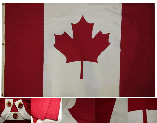 4x6 Canada Canadian Country Embroidered 100% Cotton Flag 4'x6' Banner Grommets