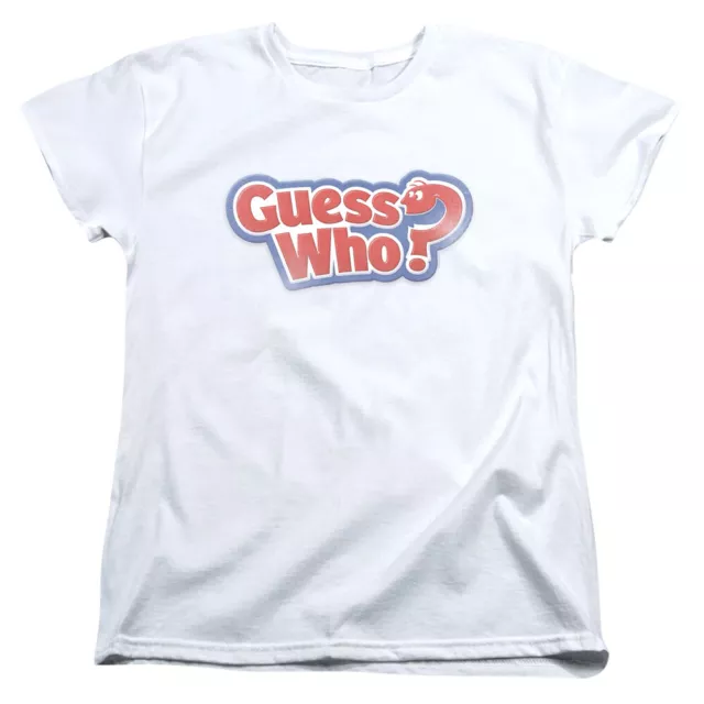 GUESS WHO GUESS WHO DISTRESSED LOGO Licensed Women & Junior Tee Shirt SM-2XL