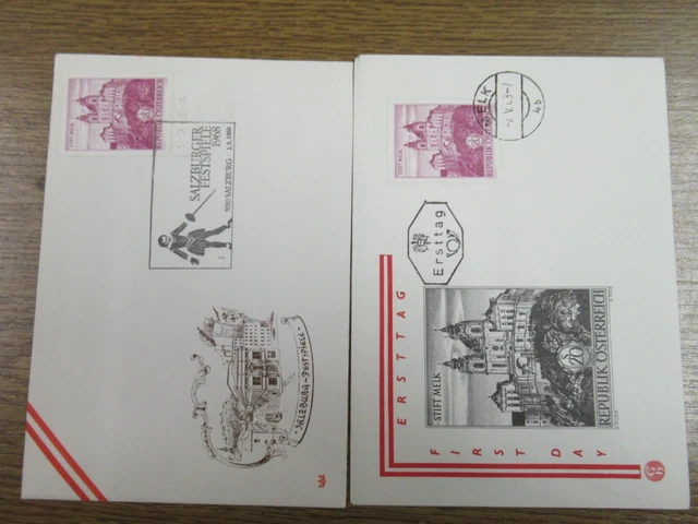 M2382 ÖSTERREICH AUSTRIA Briefe  FDC Ersttag 20 Schilling Bauten 2x