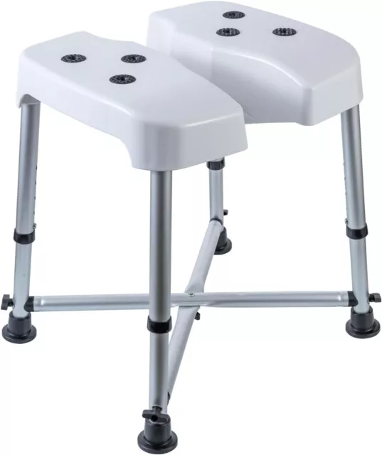 White and Black Polyresin Bathroom Shower Chair Stool, Bathtub Safety Seat Bench