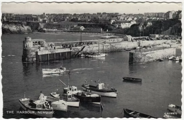 NEWQUAY HARBOUR - Cornwall - Valentine's #K4099/D - 1959 used postcard