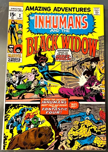 AMAZING ADVENTURES #2 (FN/VF) INHUMANS! BLACK WIDOW! FF! Marvel 1970 Lee & Kirby
