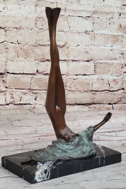 Original Mario Nick Unterzeichnet Messingskulptur Abstrakte Akt Buchse Geschenk