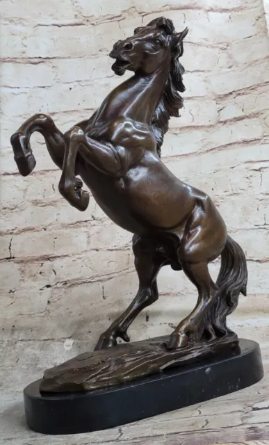 Hot Cast Rearing Horse Animal Stallion Artwork Bronze Sculpture Statue Art Decor