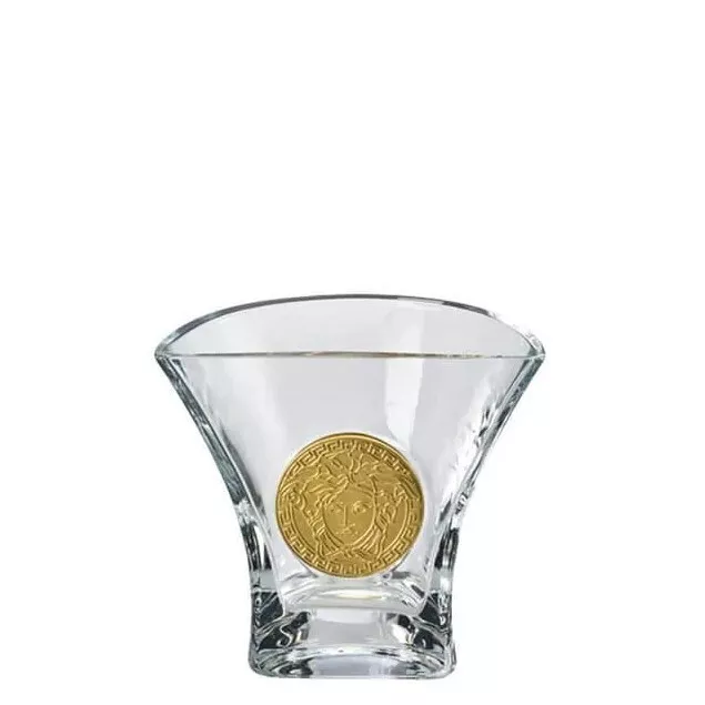 Versace by Rosenthal 'Medusa Madness' 7" Clear Crystal Vase, New