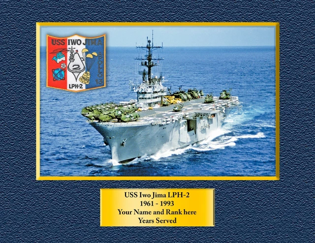 thumbnail image 2 of USS Iwo Jima LPH-2 US Navy Ship Hat – Adjustable Unisex Baseball Cap, Navy Blue 2 of 3