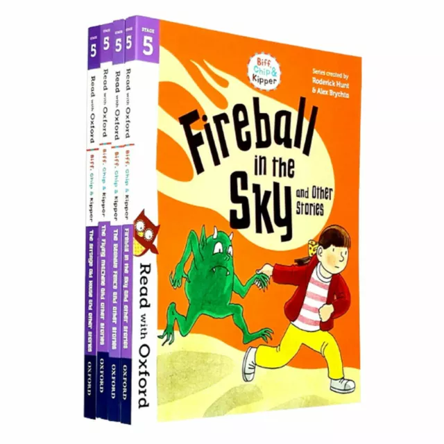 Read with Oxford Stage 5 Biff Chip and Kipper Collection 4 Books Set Fireball