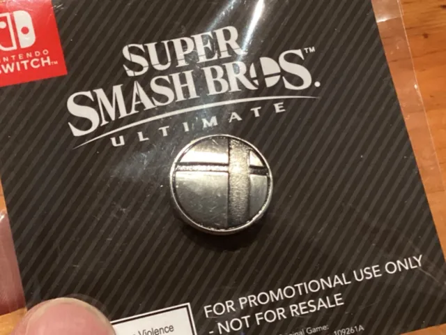 NEW - Nintendo Switch Super Smash Bros Ultimate Logo Pin Promo Item E3-2018