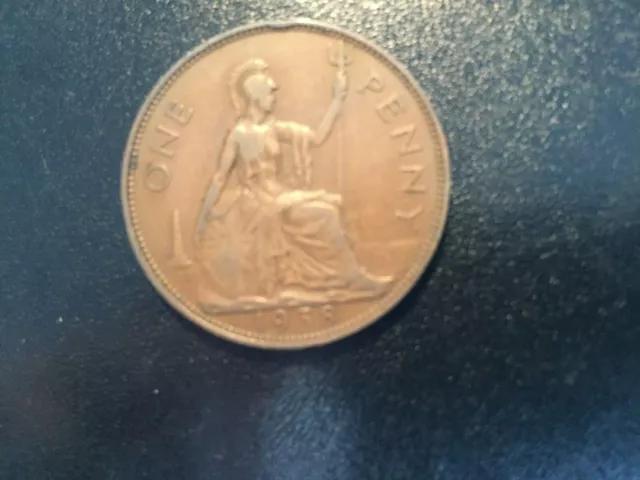 1938 George Vi Copper Penny In Very Fine Grade