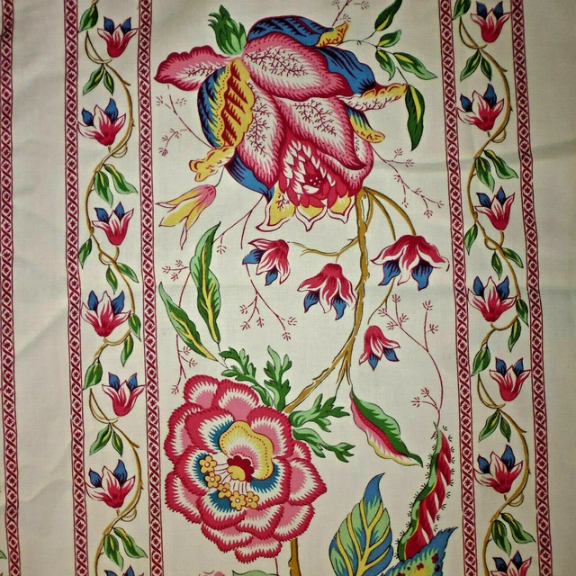 Coupon De Tissu D'ameublement De Luxe APELT Années 70 - Grenat - 105x70 Cm - Neuf - Fabriqué En France