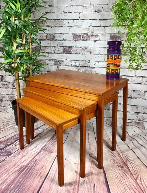 Vintage Mid Century Danish Teak KVALITET FORM FUNKTION Nest Of Coffee Tables MCM