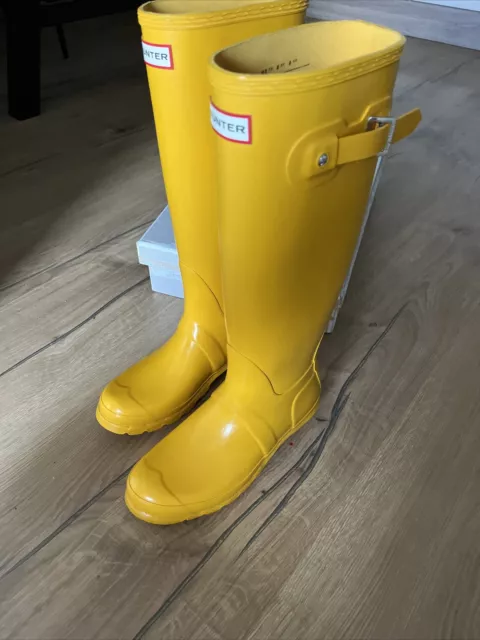 Hunter Gummistiefel 39 Gelb Neu Ungetragen Mädchen Damen Stiefel Schuhe Gummi