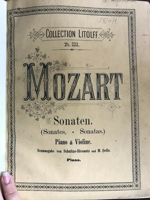 Mozart Sonates pour violon et piano volume relié partition éd. Litolff n°333